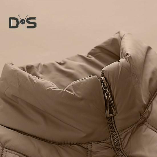 Women Winter Vest Thickened Padded Sleeveless Windproof Stand Collar Heat Retention Neck Protection Pockets Loose Cardigan Outdoor Waistcoat