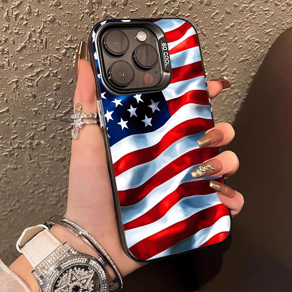 USA America Flag Translucent Mobile Phone Case for iPhone 17 16 15 14 13 12 11 X XR XS Air Pro Max Plus Colorful Cover