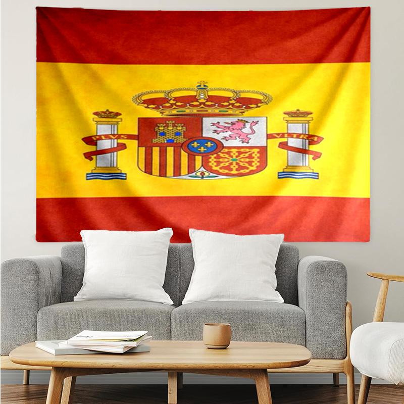 Spanish National Emblem Printed Printed Tapestry, for Bedroom,Livingroom, Dormitory, Large Wall Decor, Fabric Decor Fan Birthday Gifts