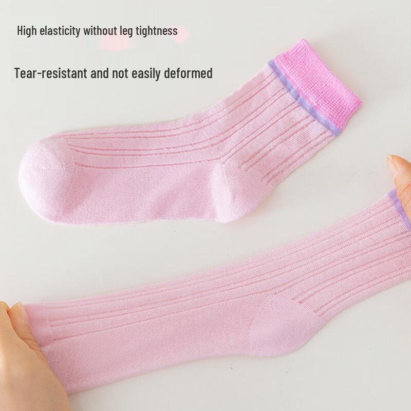 Girls' Summer Thin Cotton Ankle Socks (5 Pairs)