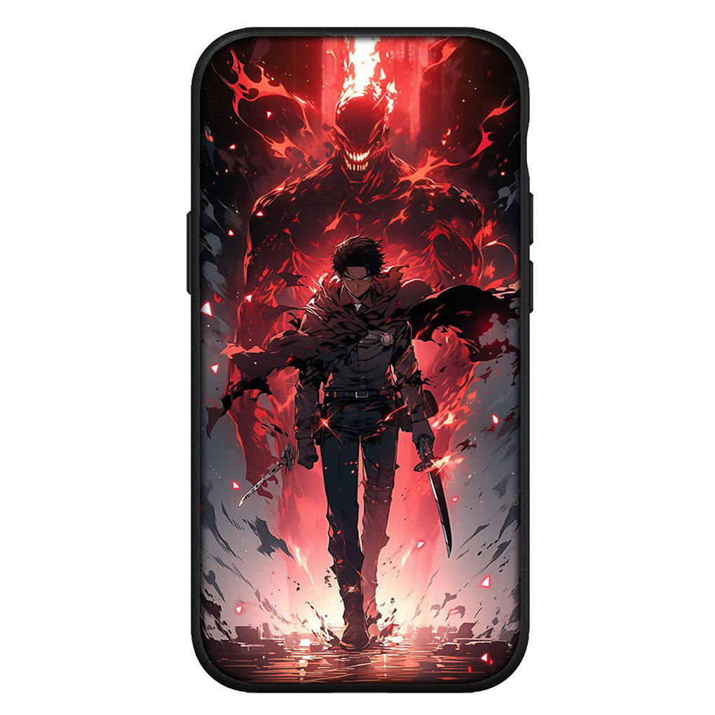 Kryt pro iPhone 15 14 Xiaomi Redmi Note 13 12 11 Pro Max X 8 7 9 XR Samsung Galaxy S24 S23 OPPO S9 Huawei Anime Levi Eren Jaeger Pouzdro Attack na titan