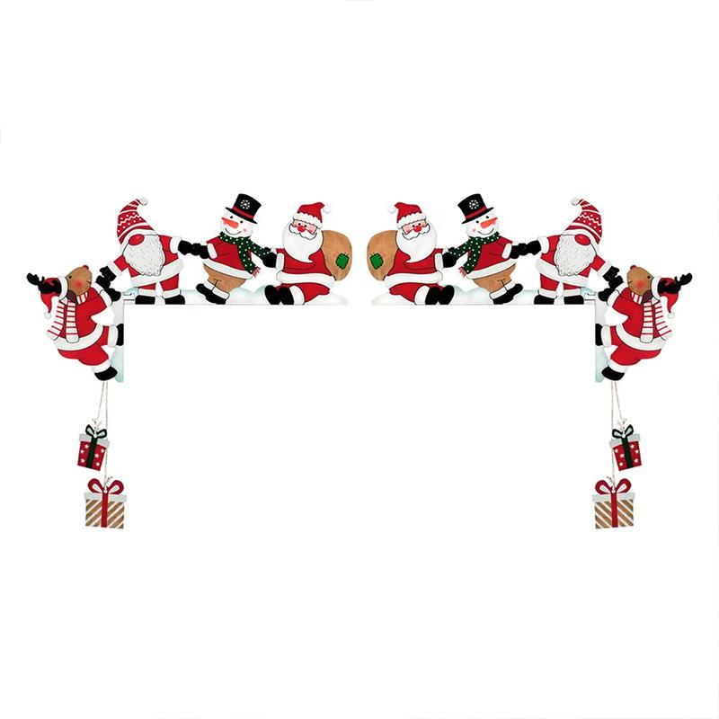 1 Stück Weihnachts Haus Deko Schneemann Elch Klassischer Stil Tür Eckdeko Party Requisiten Türrahmen Schild Holzanhänger Weihnachtsmann