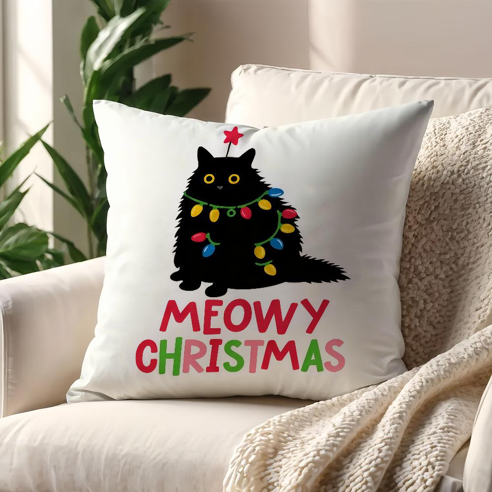 Christmas Cartoon Cat Cushion Cover Best Home Office Coffee Pillow Sofa Printing Decoration Room Shop Car Nordic Simplicity Hit
