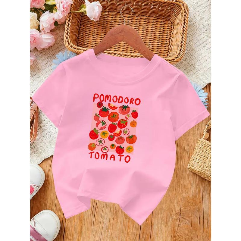 European Sizes Tomato Girl Summer Short-Sleeve T-Shirt, Breathable, Comfortable, and Stylish Printed Top