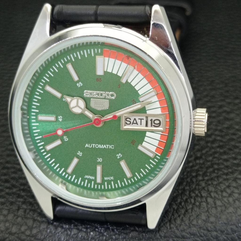 SEIKO 5 AUTOMATIC VINTAGE REFURBISHED 6309A JAPAN MENS GREEN WATCH a440866-4