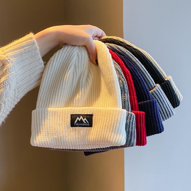 Trendy brand hats, men's and women's wool hats, autumn and winter knitted hats, couples, street thickened thermal ear hats, cold hats