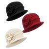 French Winter Beret Hat 3D Floral Fleece Winter Cap Hot Church Hat  for Women