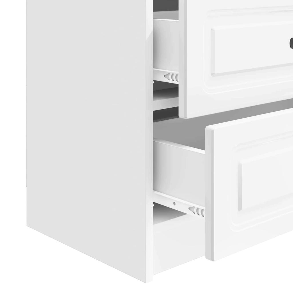 Nightstand High Gloss White 62 x 34.5 x 44.5 cm Particleboard