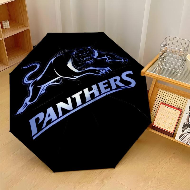 Penrith Panthers Print Auto 8?Ribs Folding Umbrella Wind Resistant Lightweight Automatic Umbrella For Daily Travel