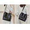 Genuine Leather Women's Shoulder Bucket Bag Large Capacity Crossbody Handbag Fashion Commuter Purse