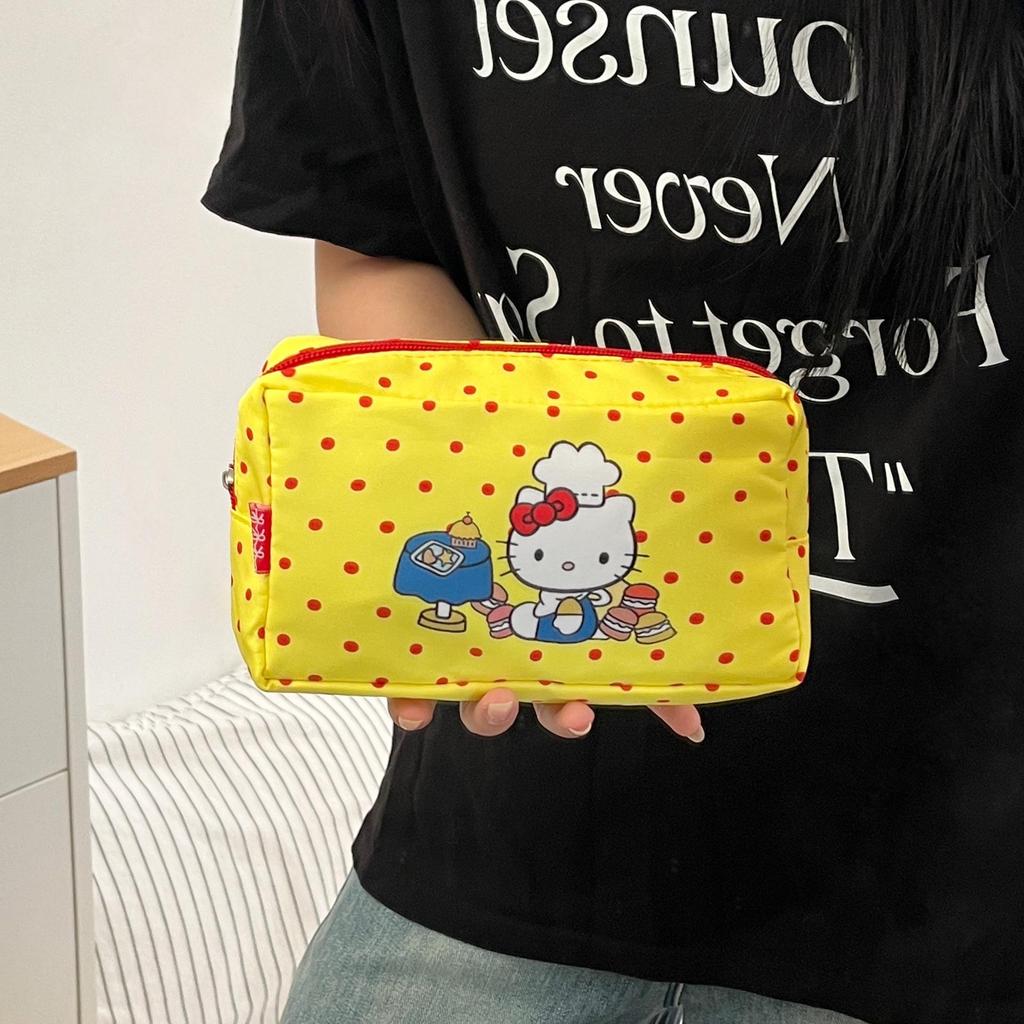 Japanese Polka Dot Cat Makeup & Travel Storage Bag - Large Capacity, Portable Women's Pouch