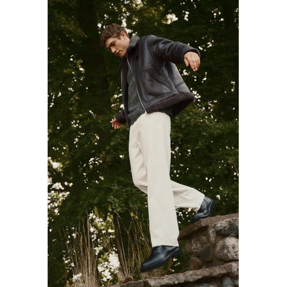 H M Regular Fit Teddy triM Jacket Dark Brown