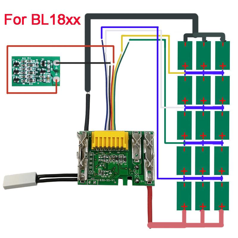 Power Tool Accessories BL1830 Li-ion Battery BMS PCBA Charging Protection Circuit Board For Makita 18V BL1815 BL1860 BL1890 Key