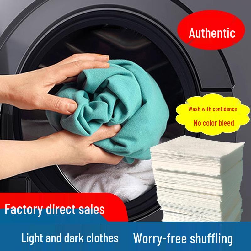 Color Absorption Anti-Dye Laundry Sheets: Prevents Color Bleeding & Staining In Mixed Washes