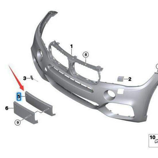 BMW X5 F15 Front License Plate Holder - Part #51118053898
