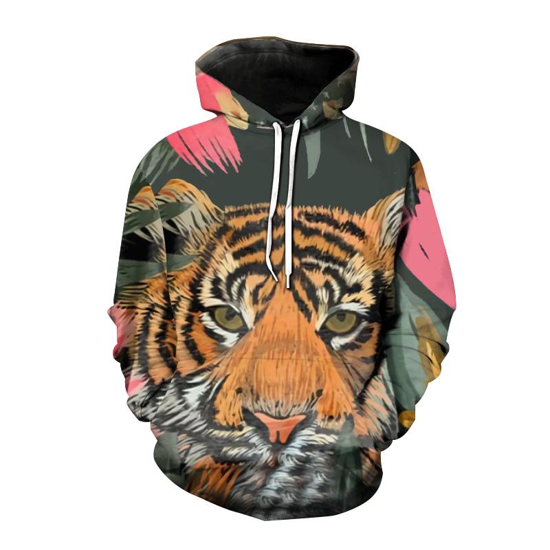 Animal Hoodies Leopard Tiger Zebra 3D Printed Women Streetwear Hoodie Oversized Pullovers Hooded Sweatshirts Kids Tops Clothing