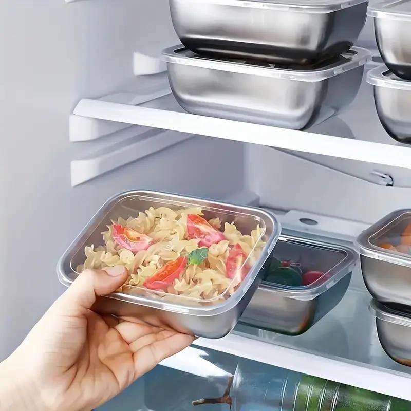 5pcs Stainless Steel Food Storage Stackable Meal Prep Boxes for Kitchen Fridge Lunch Ideal for Meal Prep Travel Kitchen Storage