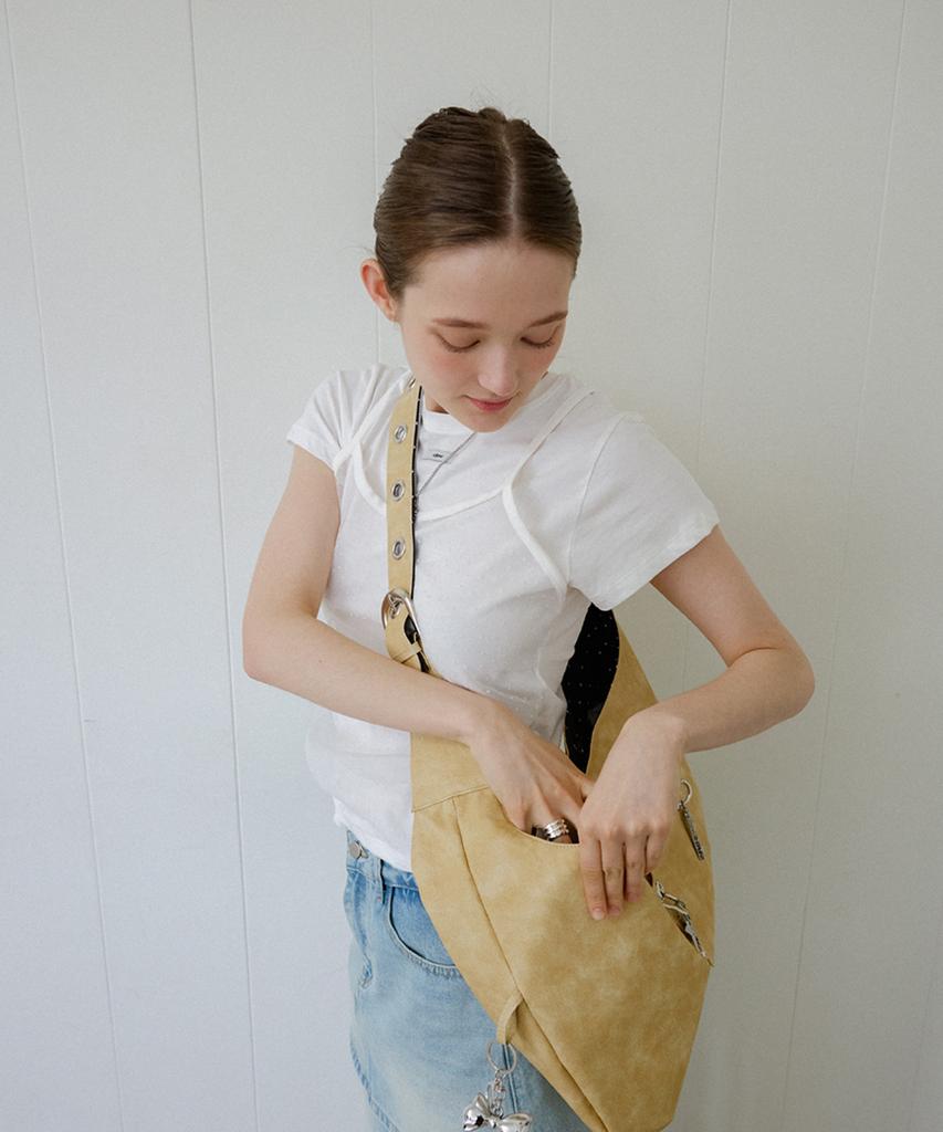 Leteoli Bustier Layered T-Shirt_Dot White