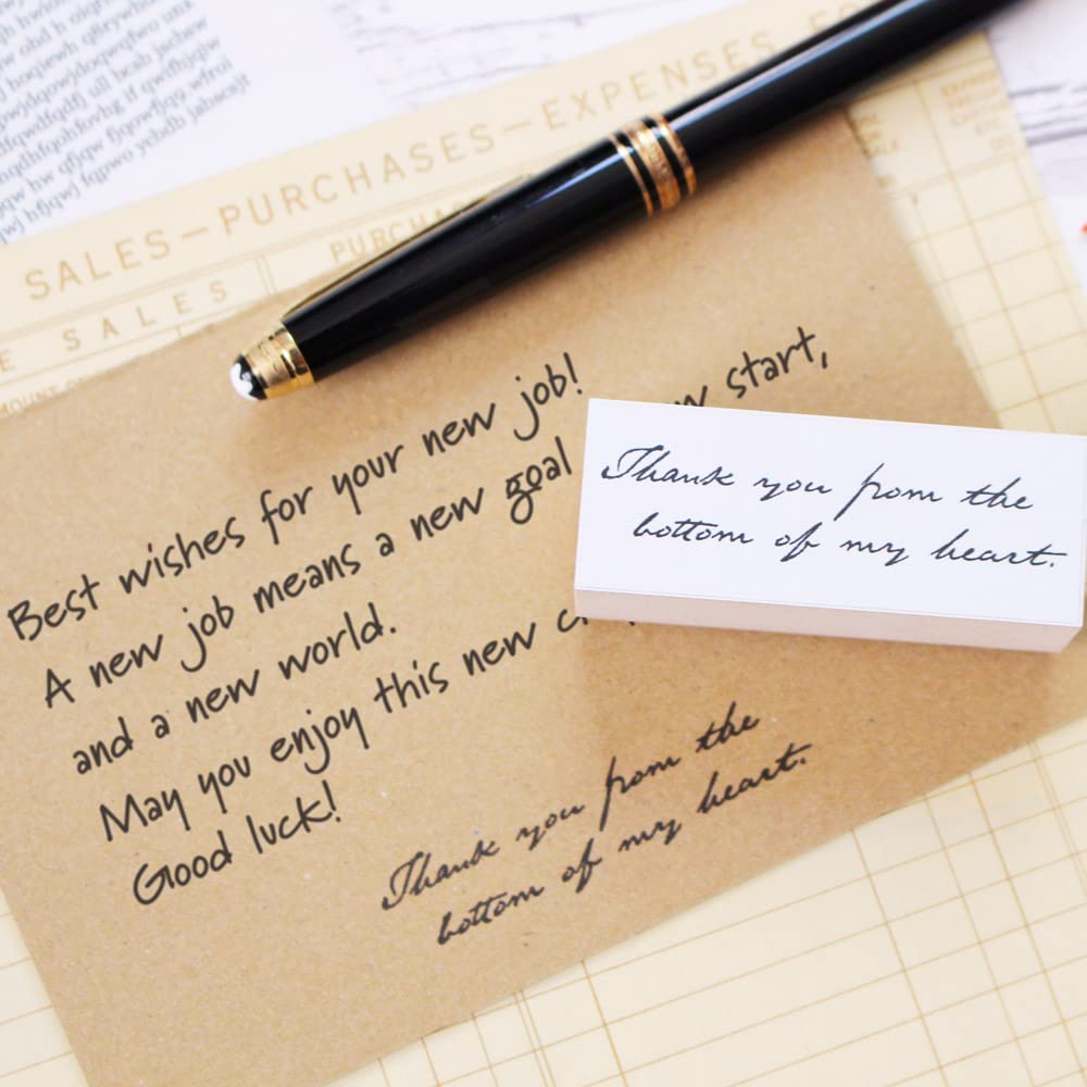 Stylish Birthday Thank You Message Birthday Thank Letter Wooden Rubber Stamp Made in Japan Stamps, Card, You, Cursive, Antique-Style Stamp, Set, Gift,