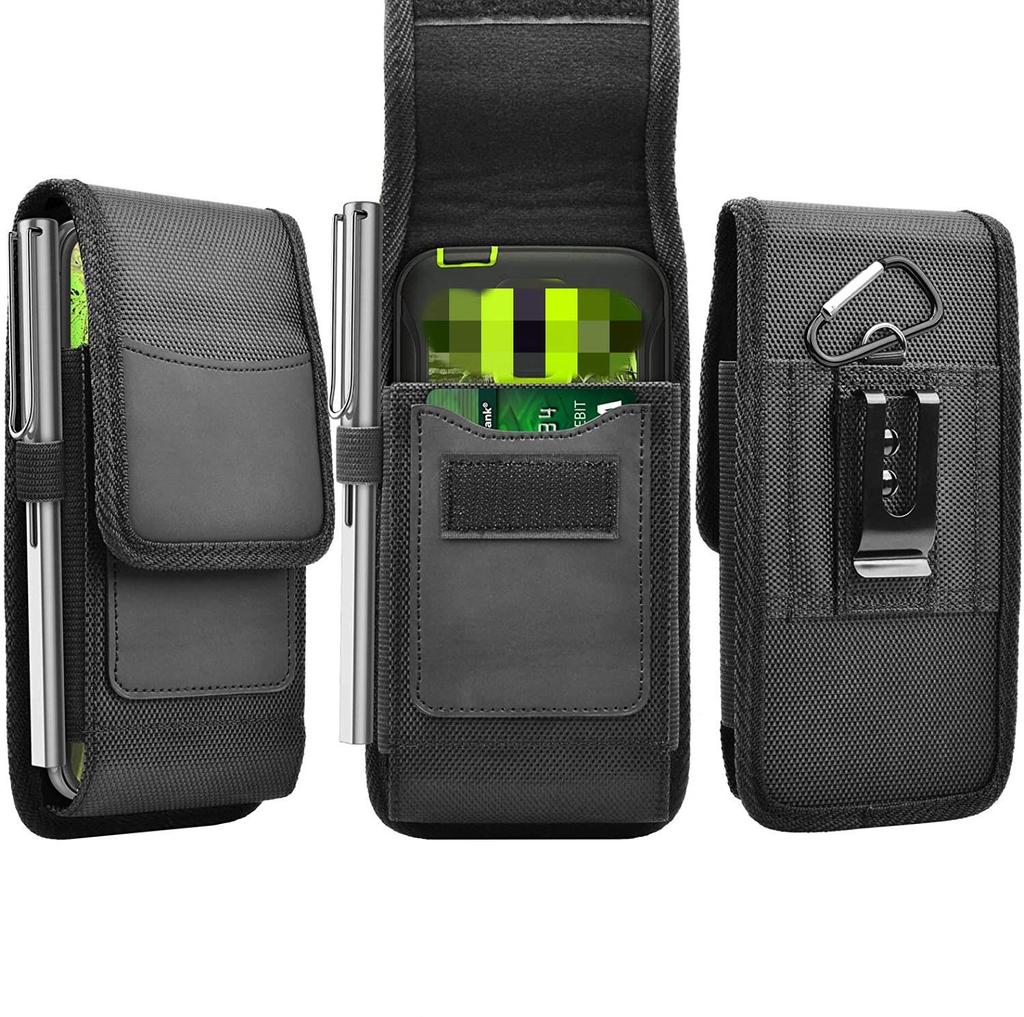 1 funda universal de nailon Oxford para teléfono con clip para cinturón, riñonera para teléfono de 3,5 a 6,3 pulgadas