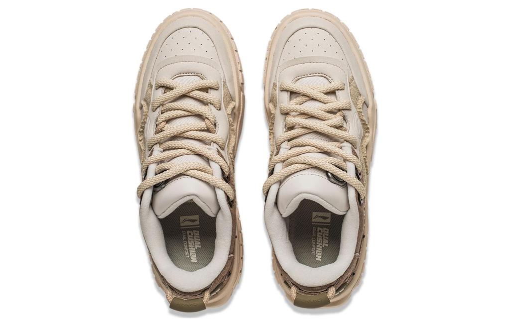 Li Ning 001 UNBLOCK Wear Resistant And Lightweight Low Top Skateboard Shoes Men's Beige AGCT217-2
