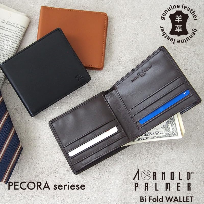 Arnold Palmer Bifold Wallet with Pure Sheepskin Men's Leather, Tan, APS-3312