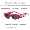 4pcs Fashion Sunglasses Male Female  Black Frame Letter Palm Hip-hop Trend Brand High-end Sense Face-lift Sunglasses Party