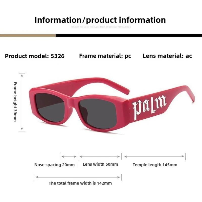 4pcs Fashion Sunglasses Male Female  Black Frame Letter Palm Hip-hop Trend Brand High-end Sense Face-lift Sunglasses Party