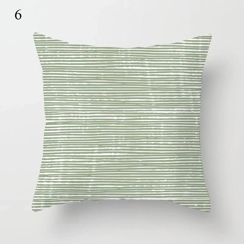 Exquisite Fresh Green Printing Pattern Cushion Cover for Home Living Room Sofa Decoration Pillow