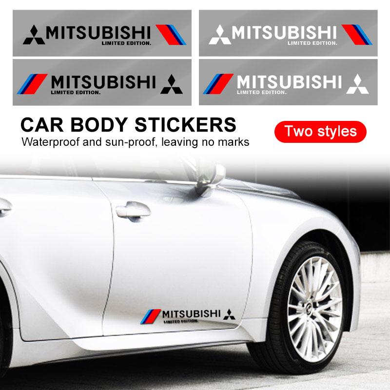 2 Pezzi Adesivi Riflettenti per Portiera Laterale Auto Grafiche per Carrozzeria Decalcomania in Vinile Per Mitsubishi ASX Lancer L200 Pajero Sport Attrage Mirage Eclipse