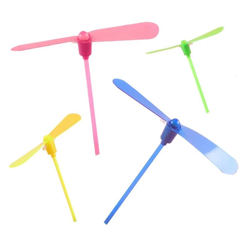 Novelty Plastic Bamboo Dragonfly Propeller Luminous Toys Kids Outdoor Toy Tradition Classic Nostalgic Toys Flying Arrows