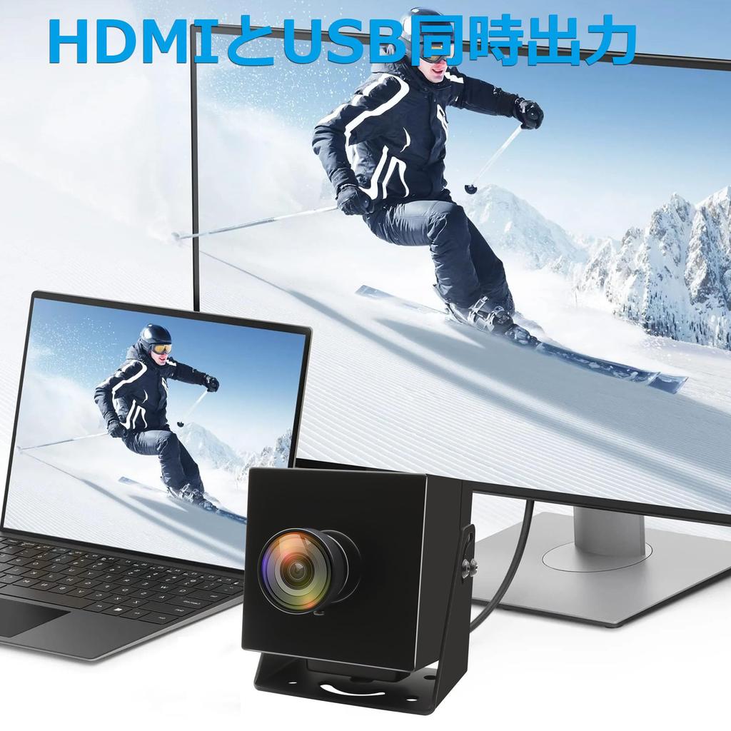 HDMI USB Camera Rabbitroom 4K UHD 30FPS Web Camera Wide Angle Fisheye Lens USB HDMI Simultaneous Output 2X Digital Zoom Web Camera Computer Camera PC