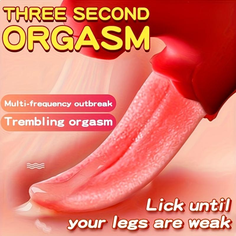Realistic Licking Tongue Sucking Rose Vibrator for Women Nipples Clitoral Stimulation Female Masturbation Sex Toys for Women