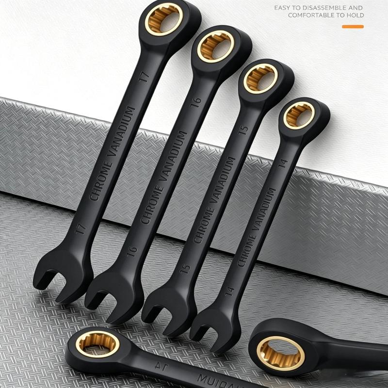 Ratchet Combination Wrench 72 Tooth Chrome Vanadium Steel Heavy Duty for Auto Repair Home Furniture Disassembly Work