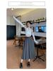 Women's Summer High-Waisted A-line Pleated Drape Skirt Suit