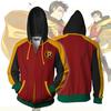 Men 3D Printed Nightwing/Robin Cosplay Costyime Hoodies Fancy Zipper Sweatshirt Halloween Casual Outerwear Hoodies Coat