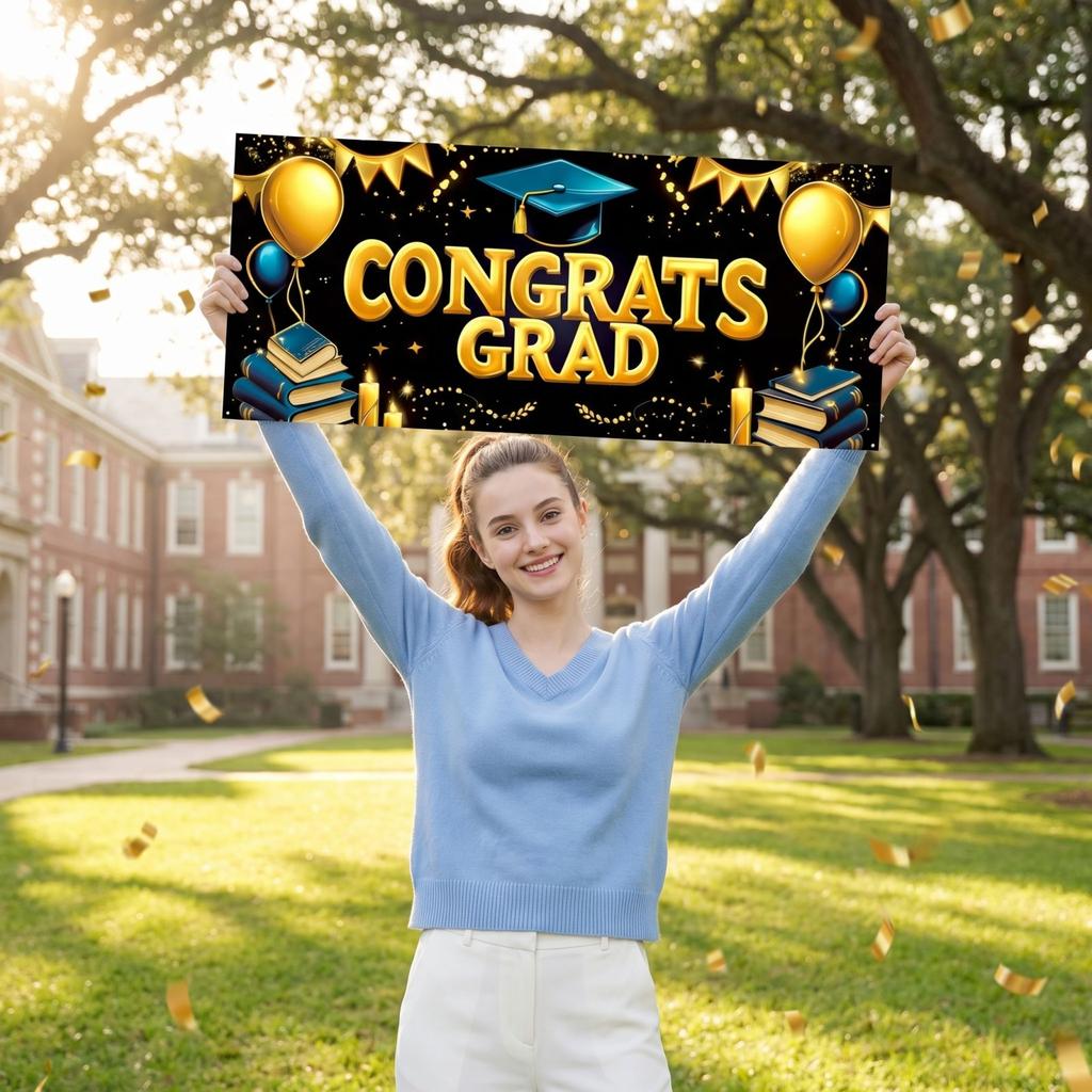 Graduation Flag, Graduation Garage Flag, Photo Decoration Props