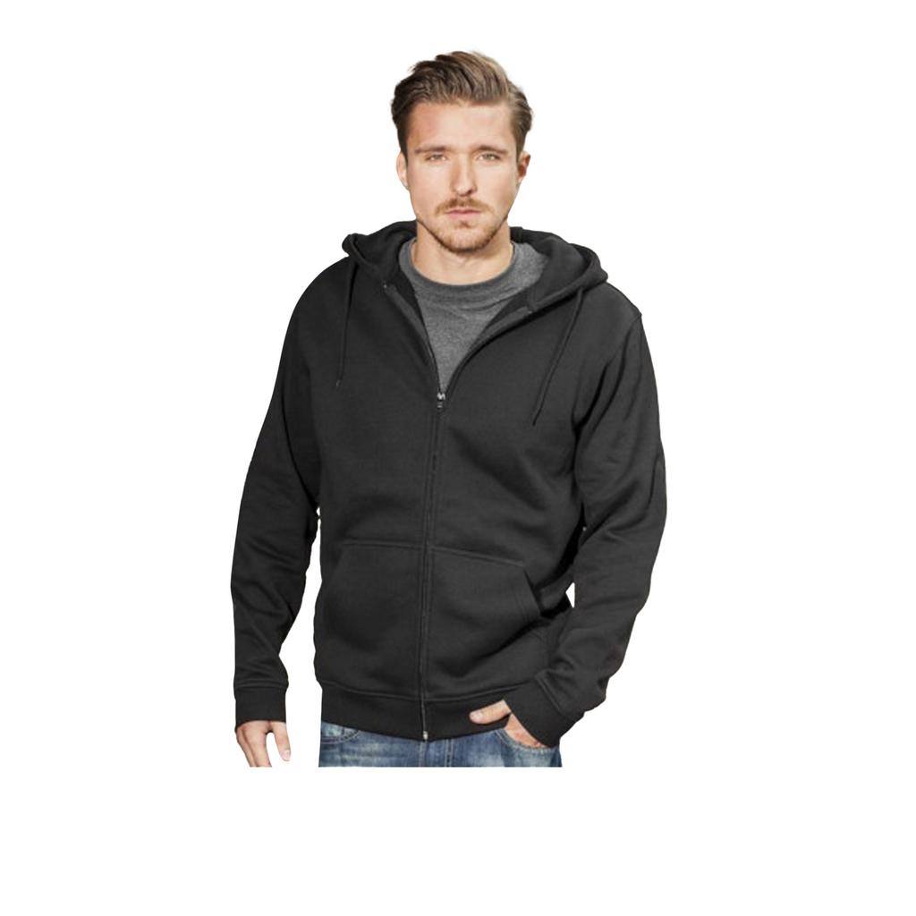 Build Your Brand Mens Plain Full Zip Hoodie