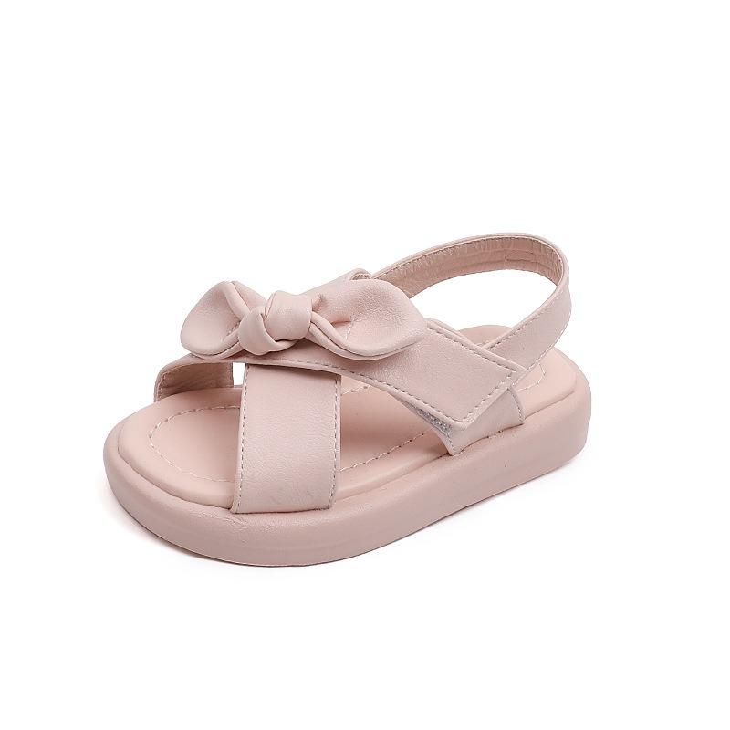 Girls' Solid Soft-Sole Children's Beach Shoes / Summer Girls' Bow Solid Color Sandals