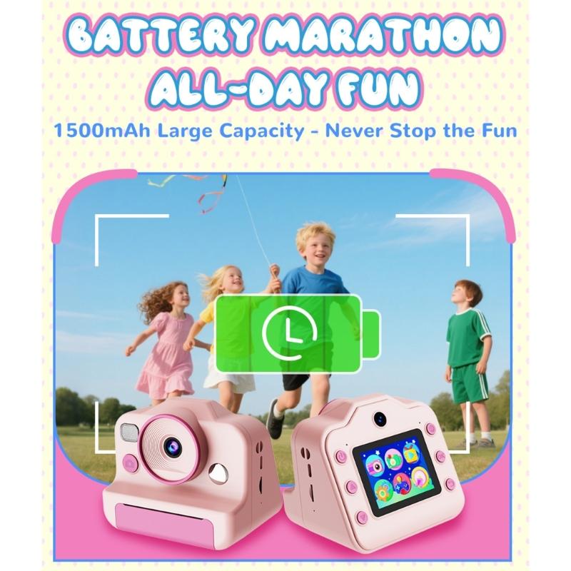 High Resolution Children's Digital Camera with Double Lens 4800W Pixels and Instants Thermals Printing for Creative Expression and Photo Memory