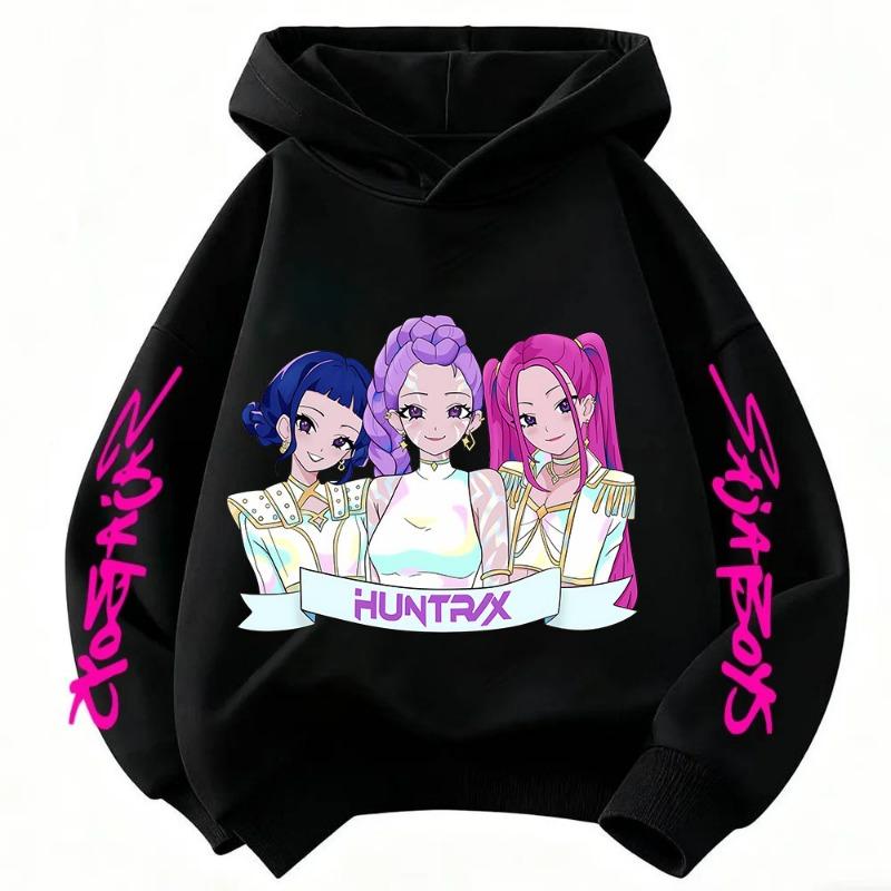 Cute Cartoon Huntrx Mira Rumi Zoey Kids HoTeen Girlsodie Hip Hop Long Sleeve Girls Boys Cute Princess Style Pullover Sweatshirt