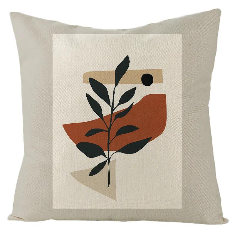 Nordic Abstract Linen Pillowcase Home Sofa Bedside Cushion Pillowcase 45x45cm Home Fashion Art Painting Printed Pillow Case