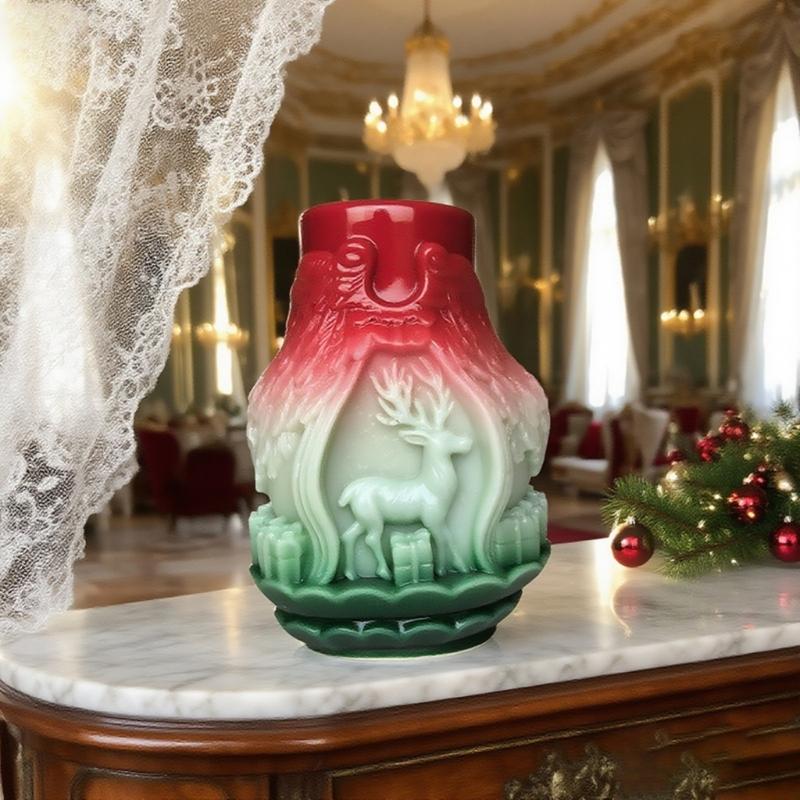 Christmas Reindeer Embossed Silicone Molds Silicone Candle Mould For Handmade Candle Soap Chocolate Holiday Decoration