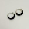 Black Enamel Color Block Earrings: European & American Light Luxury Niche Design, High-End & Versatile for Women