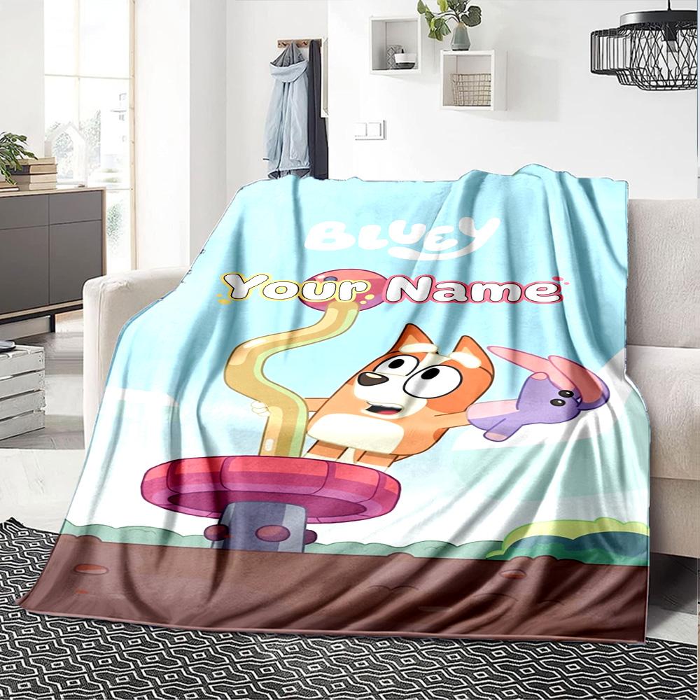 Bluey Personalized Name Blanket Throw Personalized Blanket Durable Comfort Perfect for Home Decor Sofa Bedding Picnics for All Occasions