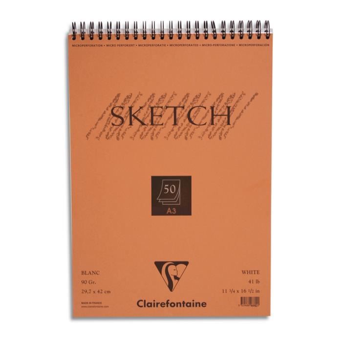 Bloc sketch - ri - a3 - 90g - 50 feuilles - blanc