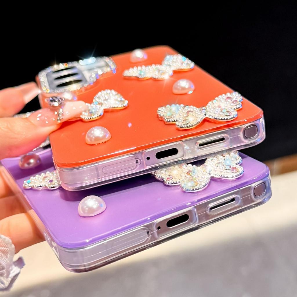 Korean IMD for Samsung S26Ultra mobile phone case A57 star diamond A27 pearl butterfly S26FE protective case