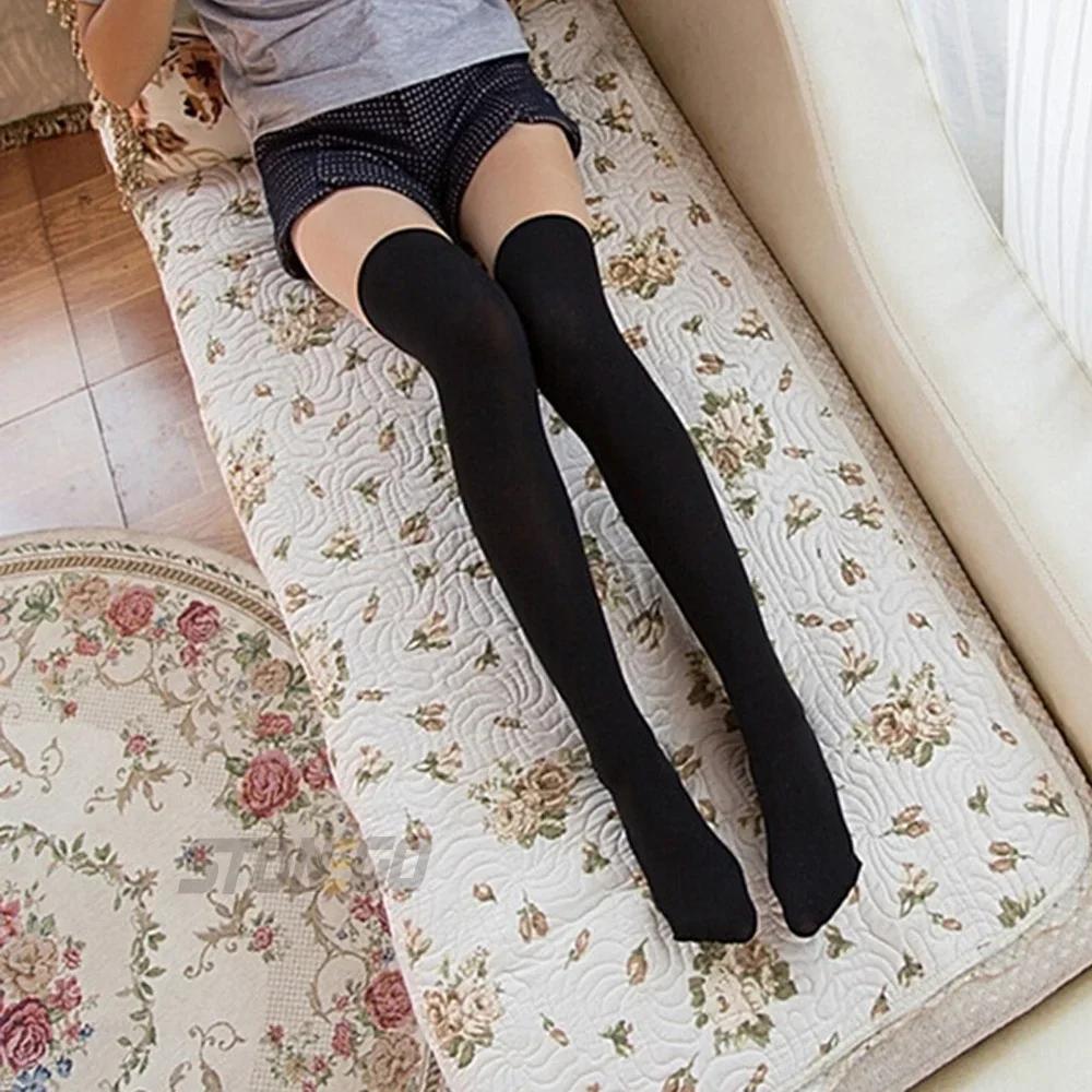 1Pair Women Over Knee High Socks 5 Colors Stockings for Shopping Dating Dance Cosplay College Style Long Socks for Women