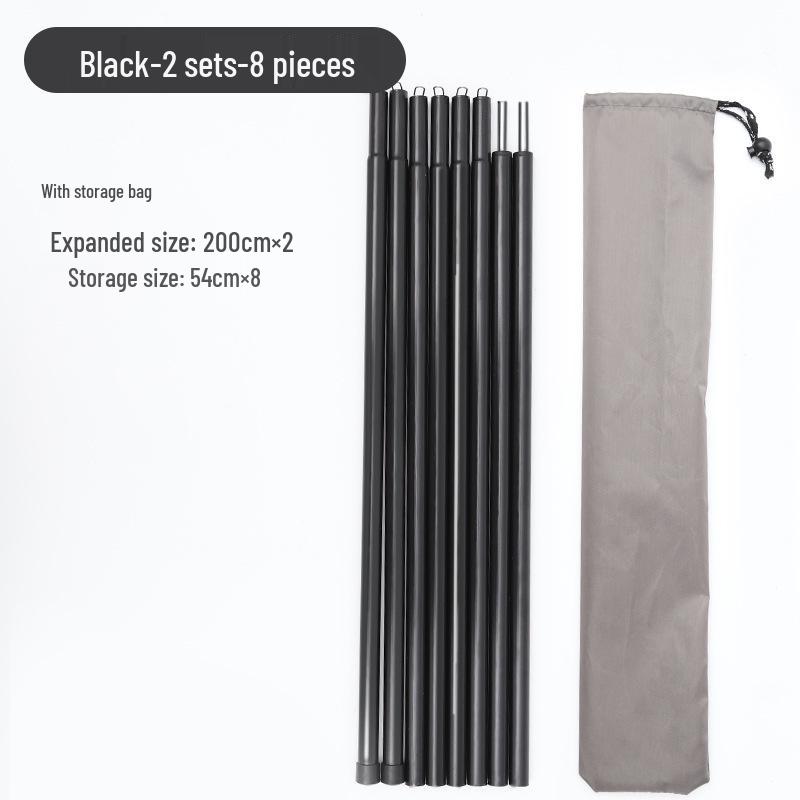 Adjustable 2-Meter Iron Outdoor Canopy Support Pole with 10 Sections and Spray-Painted Finish for Tent Vestibule Accessories.