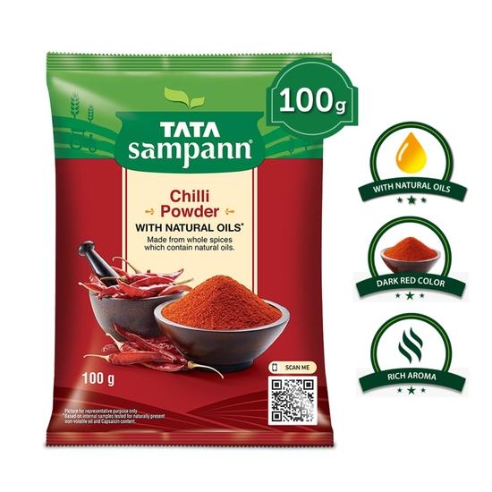 TATA Sampann Chilli Powder with Natural Oils, 100g, Lal Mirchi Powder, Mirchi Powder